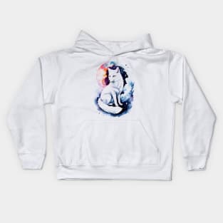 Watercolor Arctic Fox Kids Hoodie